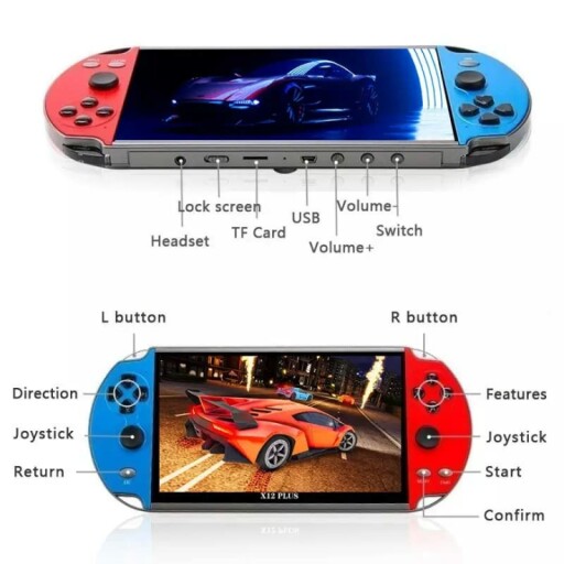 X12 Plus handheld gaming console with detailed design