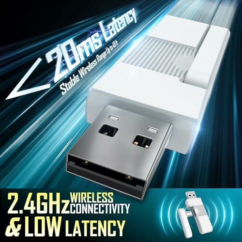 USB wireless adapter with low latency and 2.4GHz connectivity